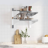 2-Tier Wall Shelf 50x40x48 cm Silver Stainless Steel 30315