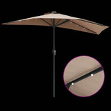 Garden Parasol Taupe 294 x 150 x 224 cm Polyester and Steel 42003270