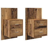 Wall-mounted Bedside Cabinet 2 pcs Old Wood 48.5 x 32.5 x 80 cm 880486