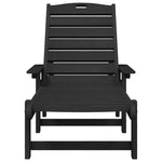 Sun Lounger Black 73.5 x 92 x 90cm HDPE 42006639