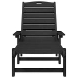 Sun Lounger Black 73.5 x 92 x 90cm HDPE 42006639