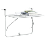 Balcony Table White 60x40 cm Steel 340916