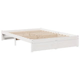 Bookcase Bed without Mattress White 160x200cm Solid Wood Pine 3322398