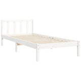 Bed Frame without Mattress White 90x200 cm Solid Wood Pine 3193322