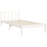 Bed Frame without Mattress White Single Solid Wood Pine 3193237