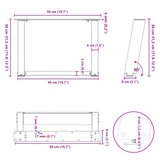 Coffee Table Legs U-Shaped 2 pcs Natural Steel 50x cm Steel 4012747