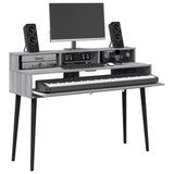 Studio Desk Grey Sonoma 130 x 42.5 x 36 cm Engineered Wood 8006729