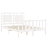 Bed Frame without Mattress White 140x190 cm Solid Wood Pine 3192147