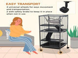 Small Animal Cage with Wheels Pet Home for Chinchillas Ferrets Kittens, with Hammock, 4 Platforms, T3398P350045