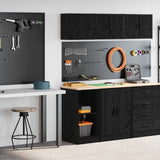 Garage Cabinets 2 pcs Black Engineered Wood 3328270