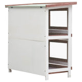 170835 Outdoor Rabbit Hutch 4 Doors Brown Wood