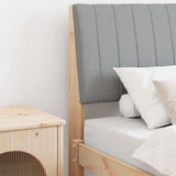 Upholstered Headboard Light Grey 75 cm Solid Pine Wood 879424