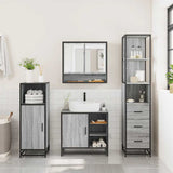 3 Piece Bathroom Furniture Set Grey Sonoma Engineered Wood 3301178