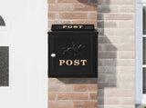 Wall Mounted Mailbox Black 29 x 13 x 41 cm Cast Aluminum 42023497