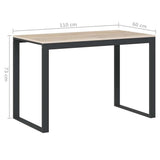 30199 Computer Desk Black and Oak 110x60x73 cm Engineered Wood