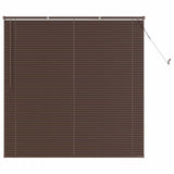 Venetian Blind Dark Brown with Pattern 150 x 150 cm 25 mm PVC 42003795