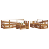 Outdoor Sofa Set 6 pcs Natural Solid Acacia Wood 3373009