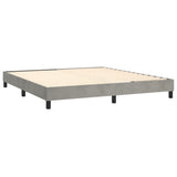 Box Spring Bed Frame Light Grey Super King Velvet 3121193