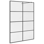 Walk-in Shower Wall with Clear ESG Glass 140x195 cm Black 151037