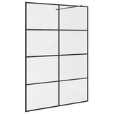 Walk-in Shower Wall with Clear ESG Glass 140x195 cm Black 151037