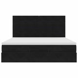 Ottoman Bed with Mattresses Black 180x200cm Velvet 3313489