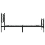 ZNTS Metal Bed Frame without Mattress with Footboard Black 90x190cm 376334