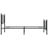 ZNTS Metal Bed Frame without Mattress with Footboard Black 90x190cm 376334