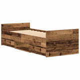 Bed Frame with Headboard Old wood 75 x 190 cm Engineered wood 3329306