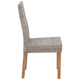 Dining Chair 2 pcs Solid Mahogany Wood Kubu Grey 42012420