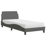 Bed with Mattress "Dover" Dark Grey Single Fabric 3208485