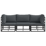 Outdoor Furniture 3 Piece Black and Anthracite Metal 42008024
