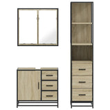 3 Piece Bathroom Furniture Set Sonoma Oak Engineered Wood 3301136