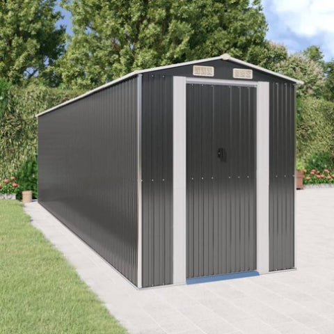 Garden Shed Anthracite 192x689x223 cm Galvanised Steel 3147455