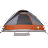 Family Tent Dome 6-Person Grey and Orange Waterproof 94783