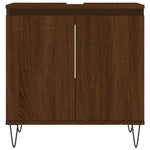 ZNTS 3 Piece Bathroom Cabinet Set Brown Oak Engineered Wood 3187796
