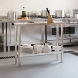 Kitchen Work Table 110x30x85 cm Stainless Steel 376452