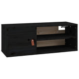 Wall Cabinet Black 80x30x30 cm Solid Wood Pine 818393