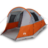 Camping Tent Tunnel 4-Person Grey and Orange Waterproof 94633
