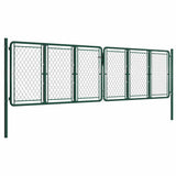 144416 Garden Gate Steel 400x125 cm Green