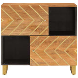 Side Cabinet Brown and Black 80x33.5x75 cm Solid Wood Mango 356810