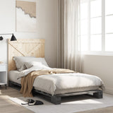 Bed Frame without Mattress Grey 90x200 cm Solid Wood Pine 3281580