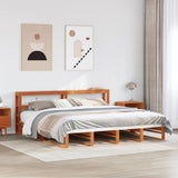 Bed Frame without Mattress Wax Brown 180x200 cm Super King Solid Wood Pine 3306506