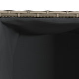 Garden Planter with 2 Pots Grey 72x30x32 cm Poly Rattan 366424