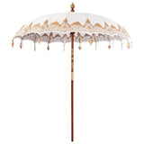 Balinese Parasol Cream 215 x 215 x 260 cm Cotton and Wood 42006455
