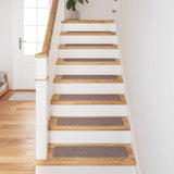 Anti-slip Stair Mats 15 pcs 75 x 20 cm Light brown PP 4019805