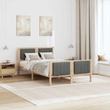 Bed frame Brown and dark grey 120 x 190 cm Solid pine wood 878485