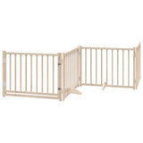 Dog Gate with Door Foldable 4 Panels 320 cm Solid Wood Fir 352273