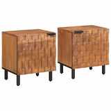 Bedside Cabinet 2 pcs Brown 40 x 33 x 46 cm Solid Mango Wood 4017897