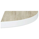 326632 Wall Corner Shelves 4 pcs Oak and White 25x25x3,8 cm MDF