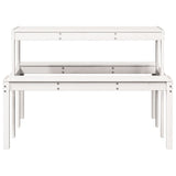 Picnic Table White 110x134x75 cm Solid Wood Pine 832558